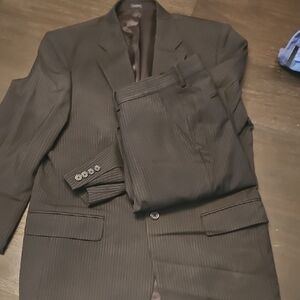 Men's Black Pinstripe Suit